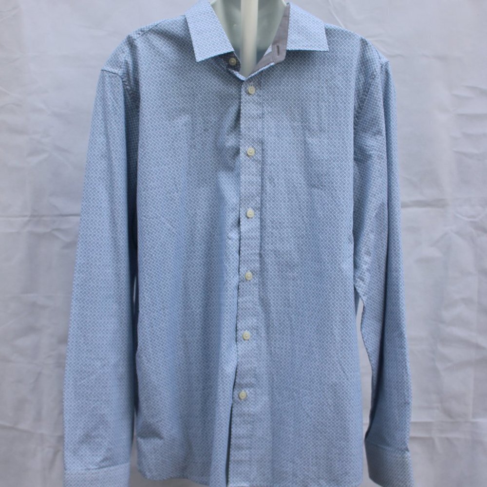 Michael Kors Men’s Classic Fit Long Sleeve Button Up Patterned Shirt Large - Picture 7 of 15